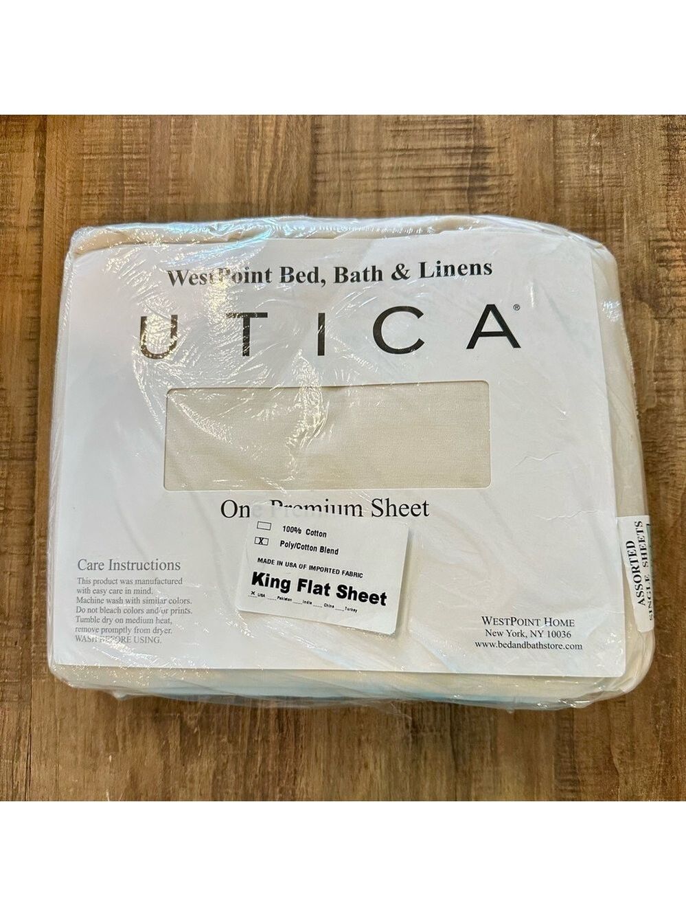 WestPoint Bed, Bath & Linens - UTICA NEW in package, Cream color King Flat Sheet